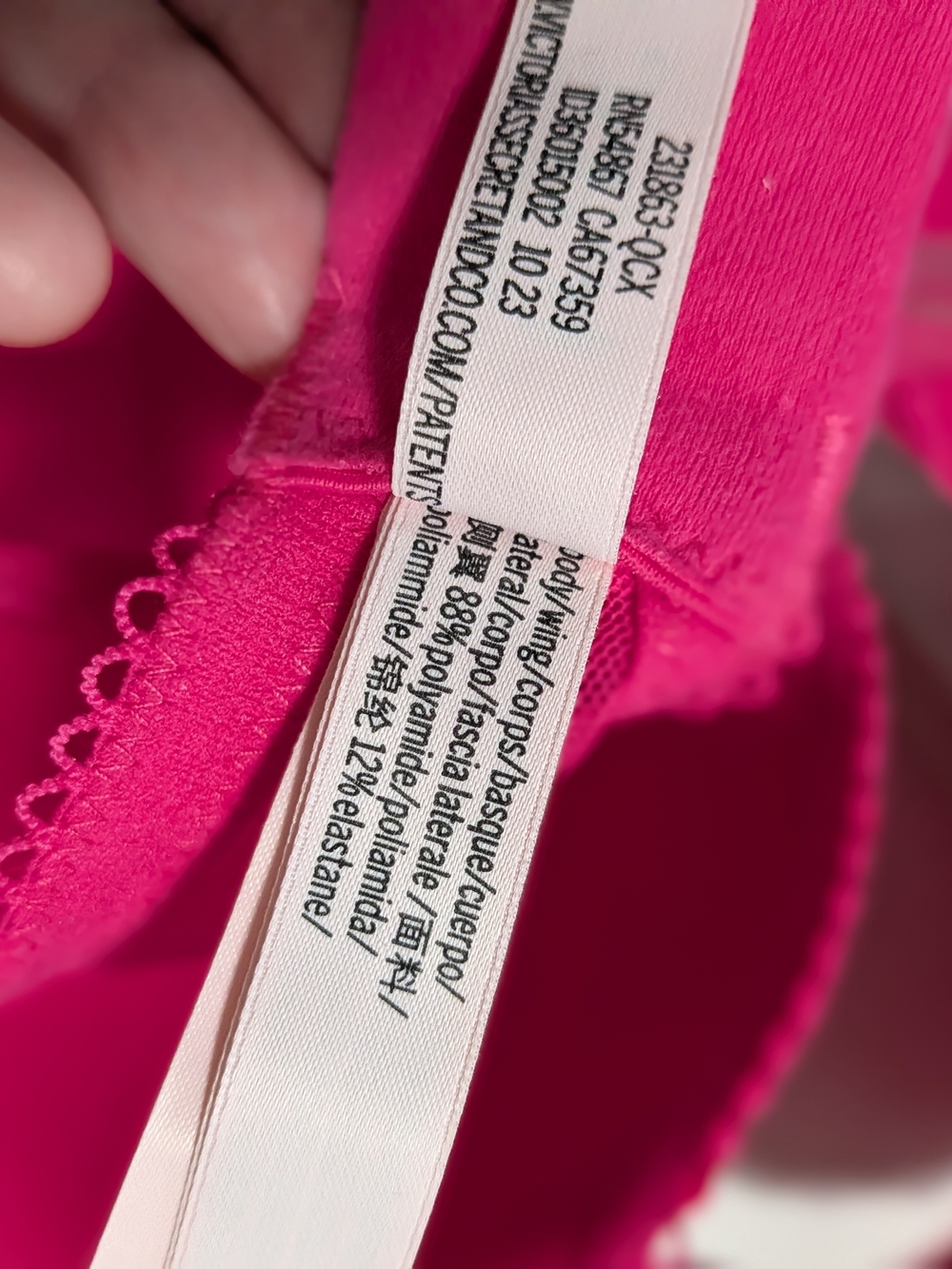 Victoria's Secret Fuchsia Heart-Print Bra 36DD - Picture 11 of 11